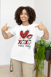 Valentine Red & Black Buffalo XO Vibe Short-Sleeve Unisex T-Shirt