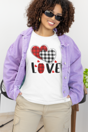 Valentine Red & Black Buffalo Love 2 Short-Sleeve Unisex T-Shirt