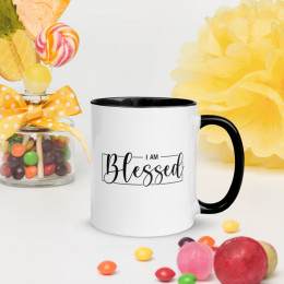 I Am Blessed Mug with Color Inside